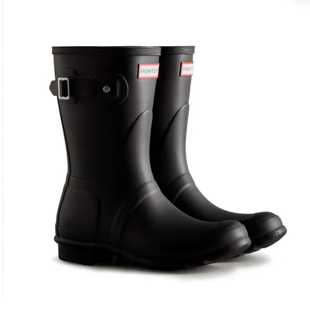 Hunter Black Short Rain Boots with Buckle Detail EU 35/36 US 5